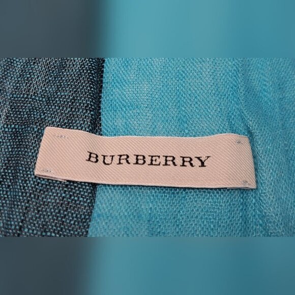 Burberry Women's Scarf Nova Check Linen Cotton 72" x 18" - Picture 3 of 12